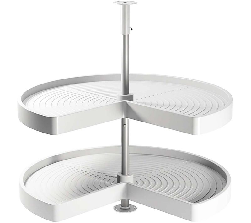 Plateau Tournant Blanc 2 Niveaux Pour Module De Cuisine Shelvo Pour Module De 80 Cm