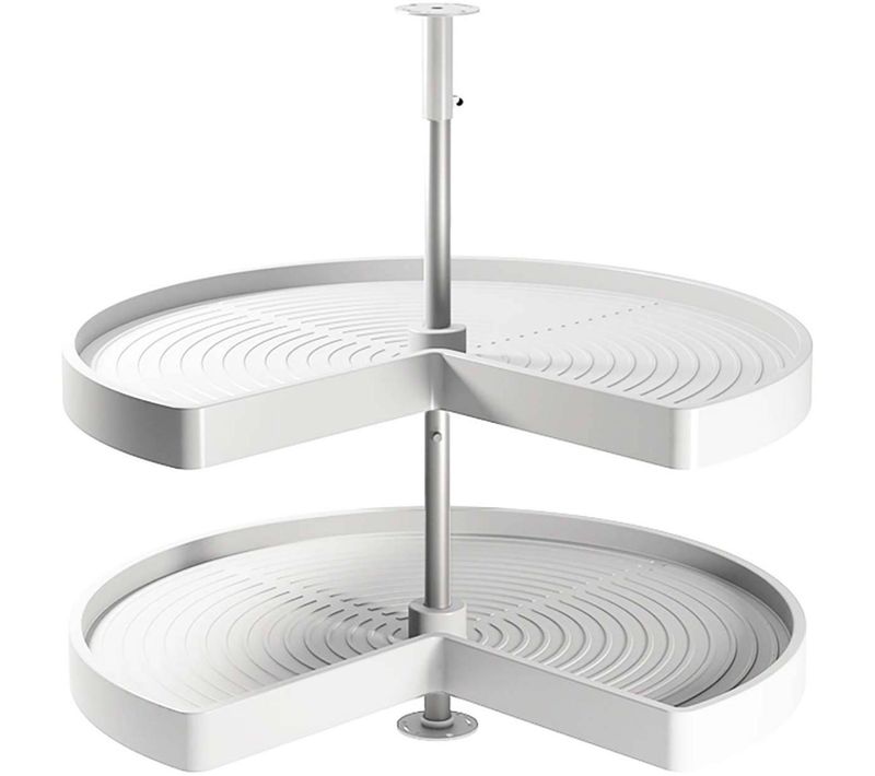 Plateau Tournant Blanc 2 Niveaux Pour Module De Cuisine Shelvo Pour Module De 90 Cm