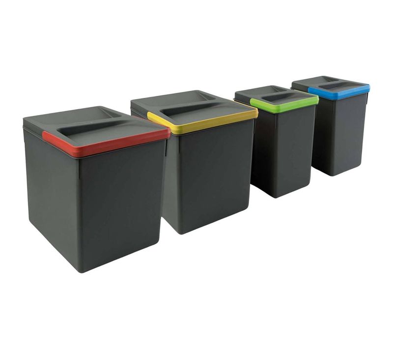 Bacs De Tri Pour Tiroir De Cuisine Recycle 2 Bacs De 15 Litres Et 2 Bacs De 7 Litres