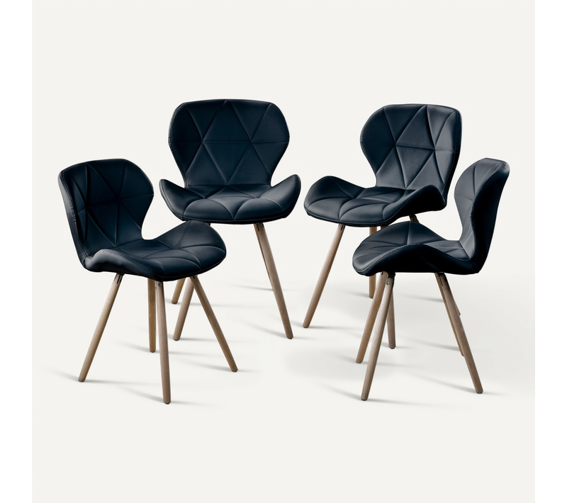 Chaise Eiffel Capitonnée En Simili - Noir