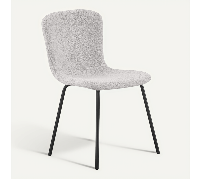 Chaise Cannes En Tissu Bouclette - Blanc