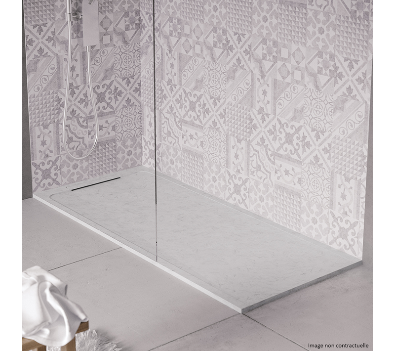 Receveur De Douche En Pierre Naturelle Extra Plat à Poser 80x170cm - Noir - Origine