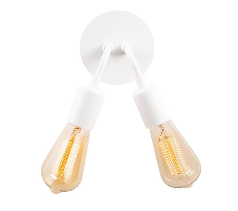 Applique Murale Interieur,  Lampe Murale Industrielle Bois, Blanc 14x14x20 Cm