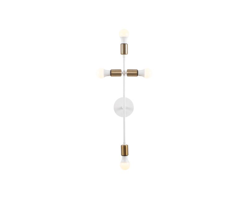 Applique Murale Interieur, Lampe Murale Industrielle Bois, Blanc 20x15x62 Cm