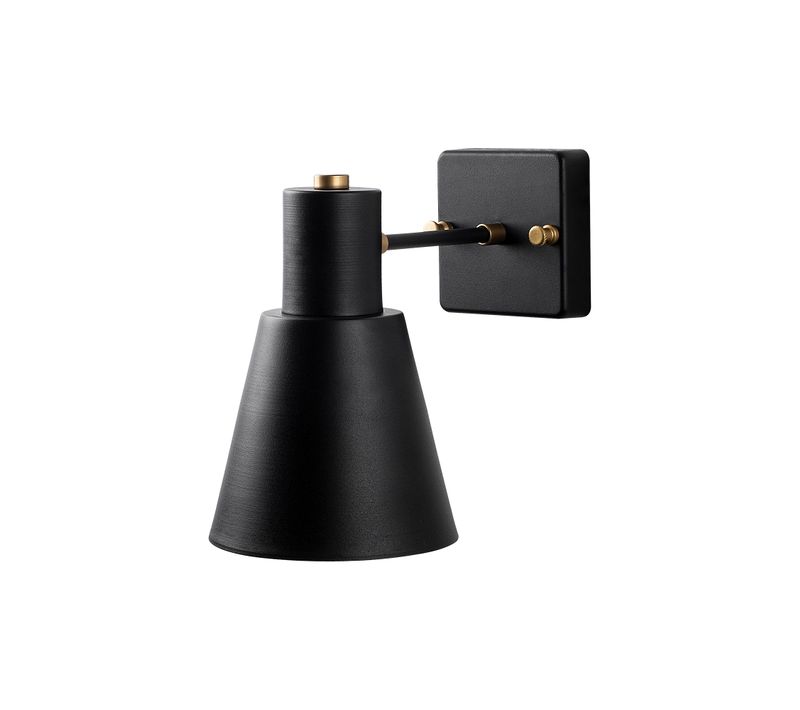 Applique Murale Interieur, Lampe Murale Industrielle Bois, Noir 14x24x21 Cm
