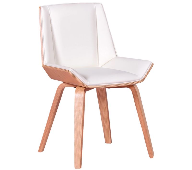 Chaise En Érable Avec Coussin En Simili - Nordic S, Blanc, H.80cm, L.50cm, P.48cm