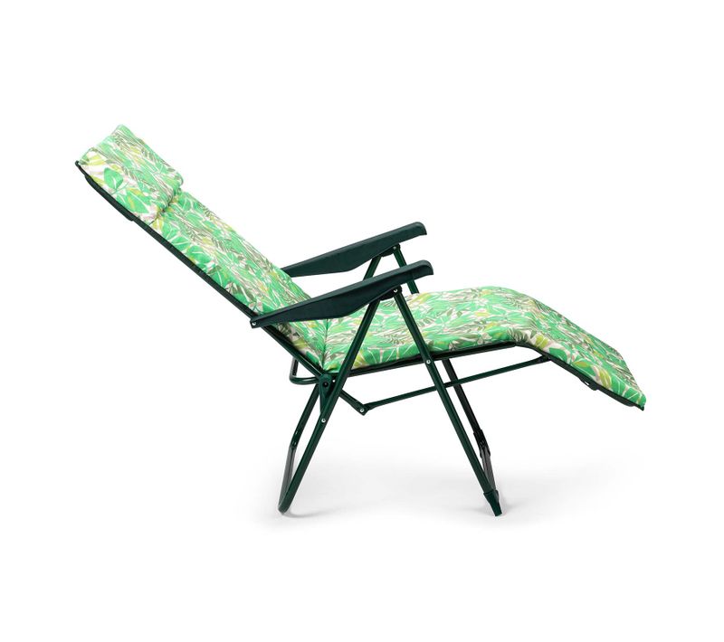 Fauteuil De Jardin Relax Solenny 5 Positions 76x60x108 Cm Chaise Longue Rembourrage 3 Cm