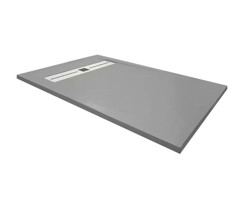 Receveur De Douche En Résine Extra Plat À Poser 80x120cm - Ciment (gris) - Arhus