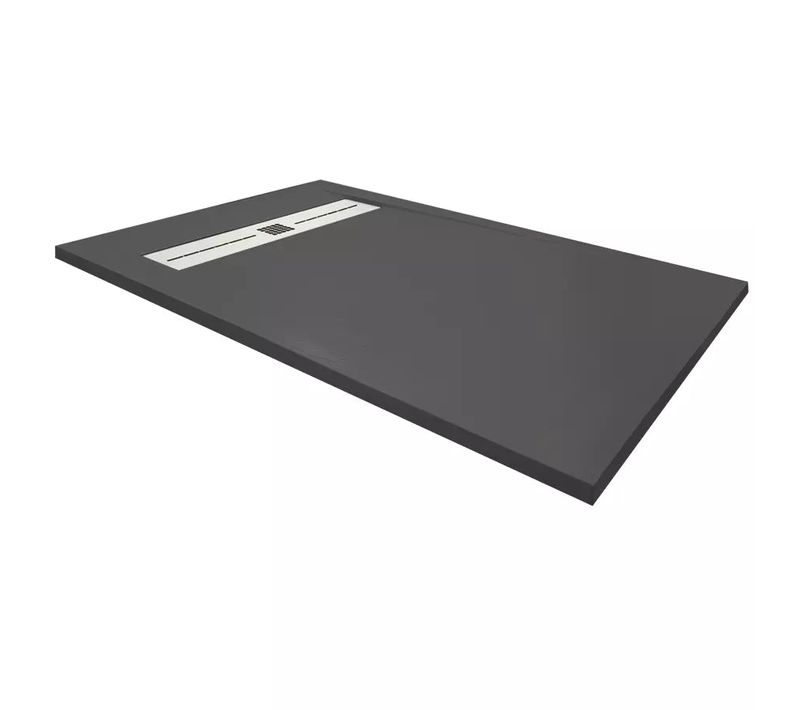 Receveur De Douche En Résine Extra Plat À Poser 80x120cm - Noir - Arhus