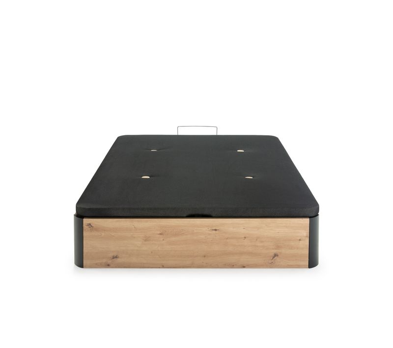 Sommier coffre 140x190 cm DREAMEA BROOKLYN 3 imitation chêne
