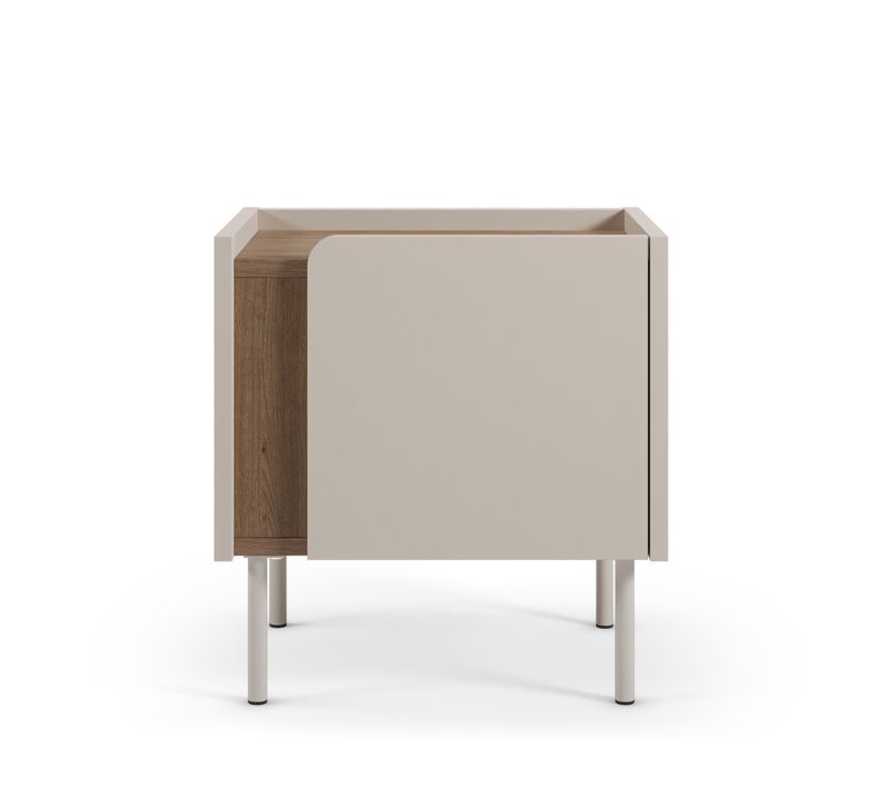 Table De Chevet 1 Porte En Bois Et Métal