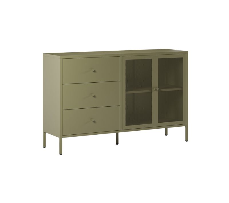 Buffet En Métal Vert Kaki 140 Cm - Latem