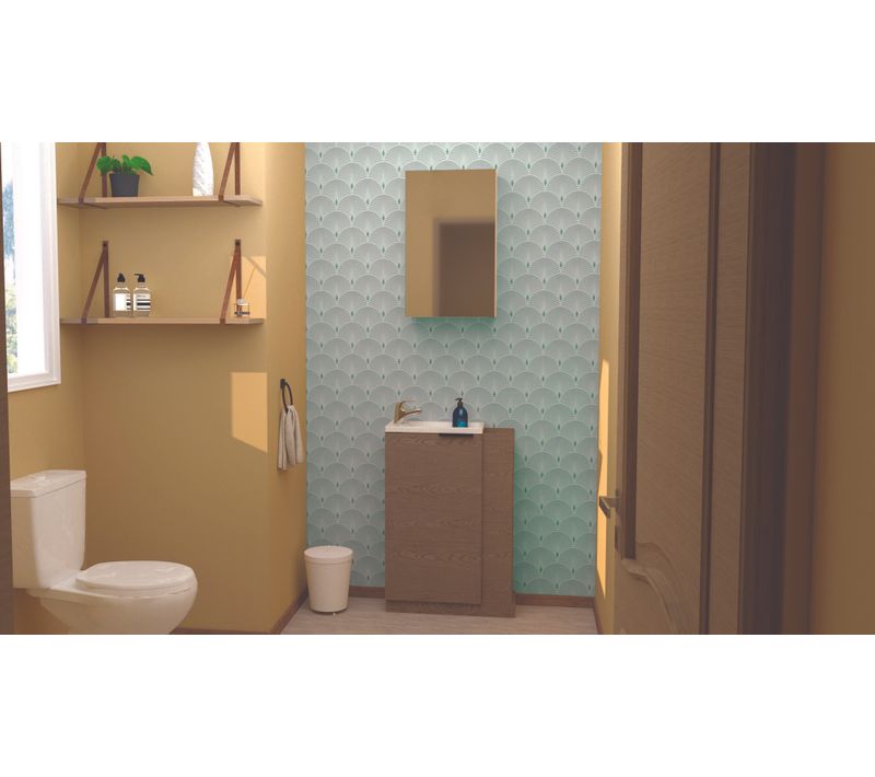 Miroir De Salle De Bain Armoirette Simple - 40x65cm - Blanc - Mélaminé Et Façade Verre Miroir