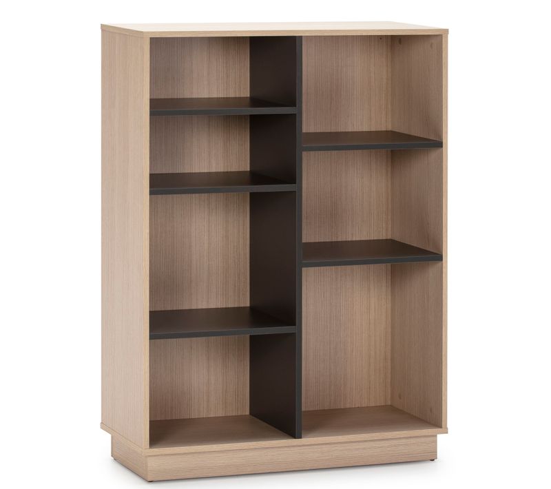 Étagère Bibliothèque Vigo 110x80 Cm , Étagère Pour Bureau, Couleur Chêne Et Gris