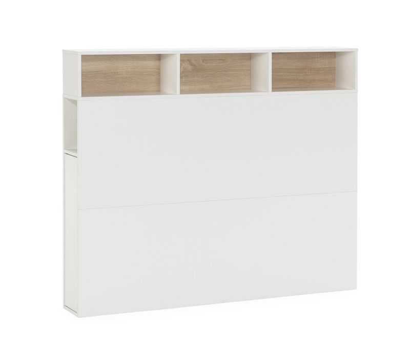 Tête De Lit Zeus 165 Cm Blanc, 2 Portes 9 Trous
