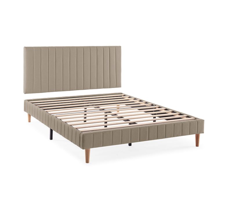 Sommier + Tête De Lit Eris 140x200 Cm Beige