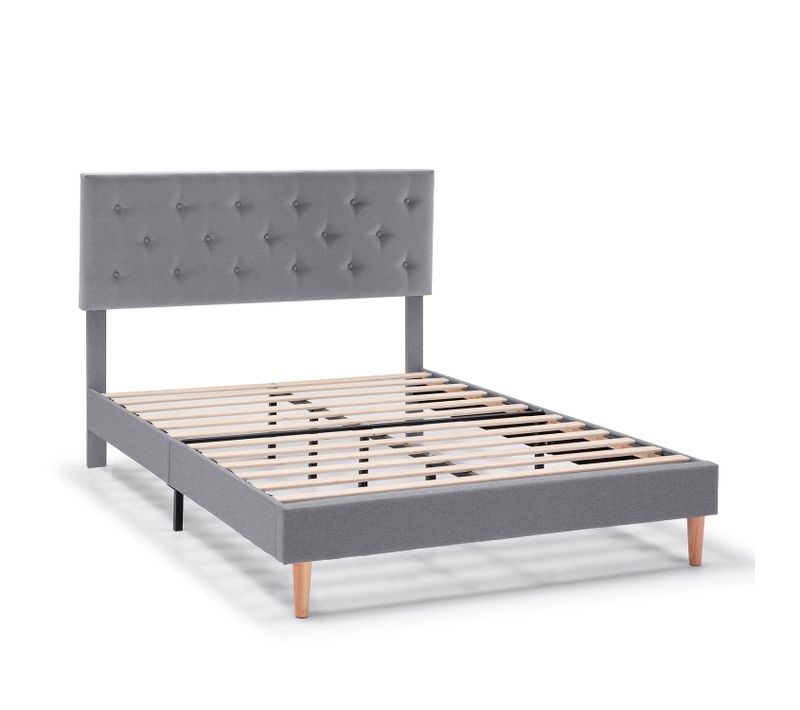 Cadre De Lit Rembourré Rosi 30 Cm, 90x190 Cm, Gris Foncé