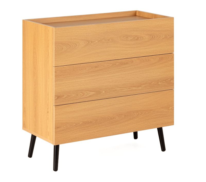 Commode Siren 3 Tiroirs Couleur Chêne