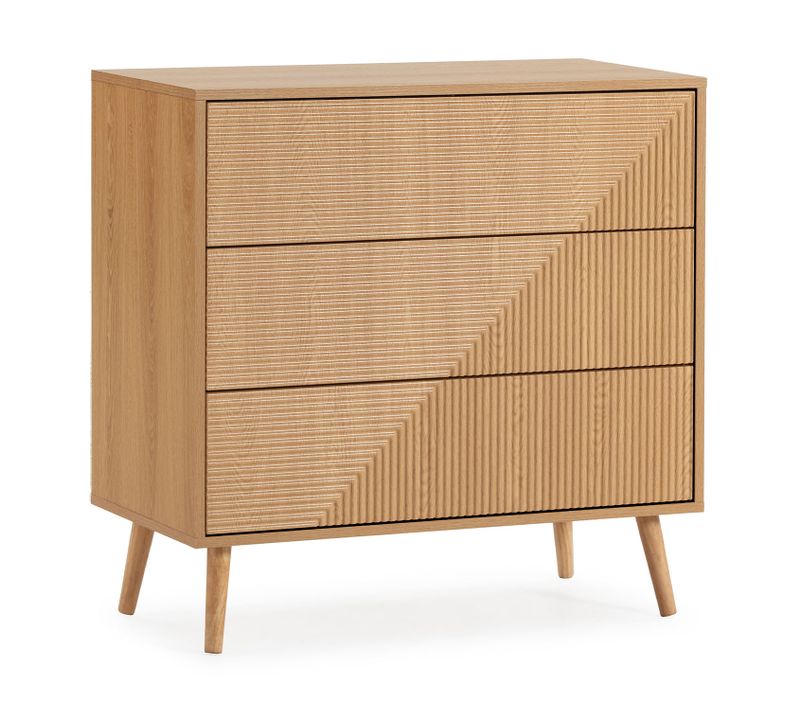 Commode Telmo 3 Tiroirs Couleur Chêne