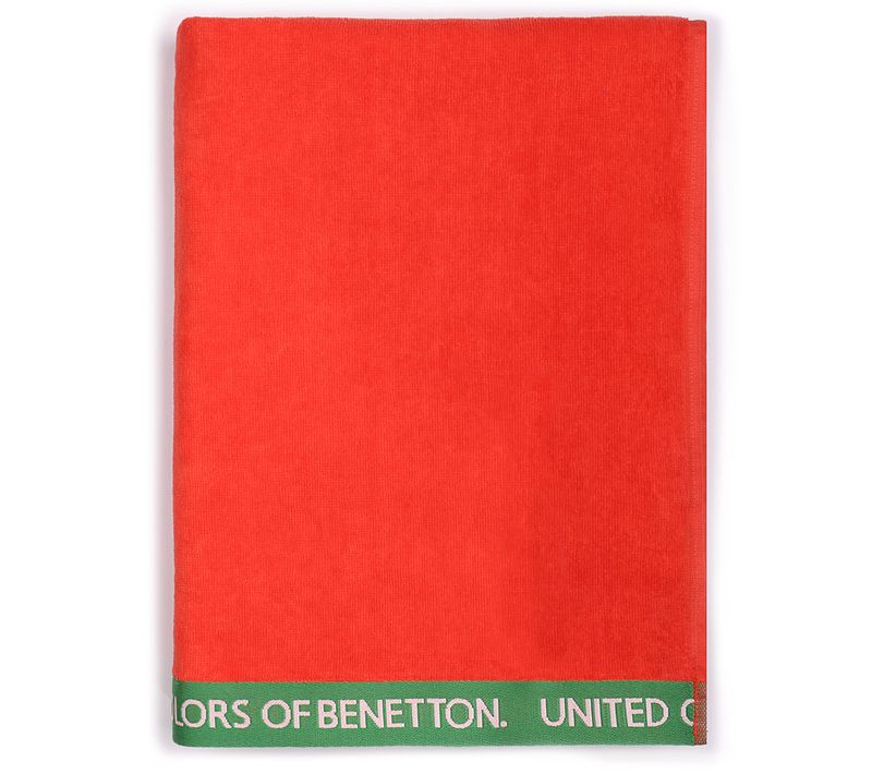 Serviette De Plage 90x160 Cm 380gsm Velours 100%coton Rouge Casa Benetton