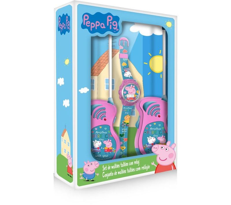 Coffret Peppa Pig : 2 Talkies‑walkies Roses + Montre Numérique, Dès 4 Ans