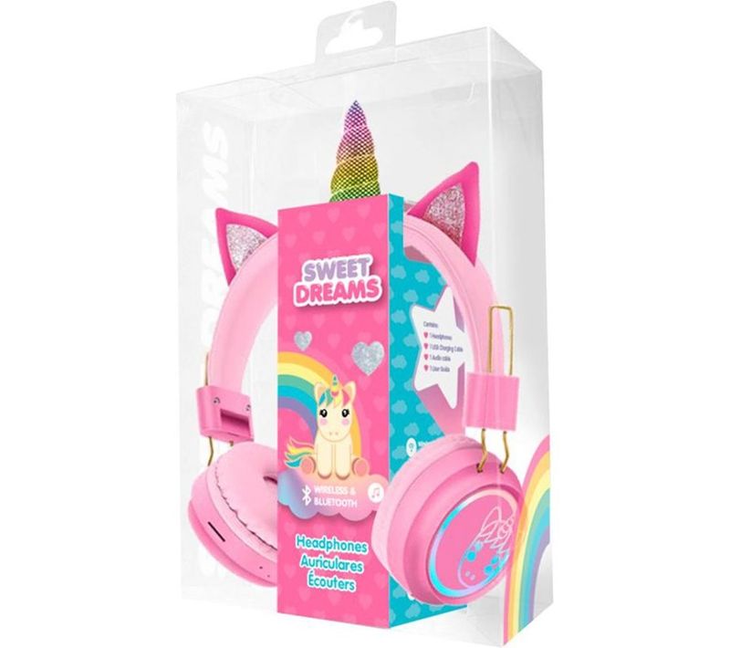 Casque Enfant Sweet Dreams Licorne Bluetooth Sans Fil, LED, Arceau Rembourré