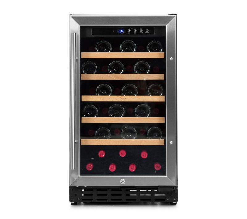 Cave à Vin 40 Bouteilles Grand Cru Inox 1t-encastrable Ou Pose Libre-porte Vitrée-affichage Lumineux