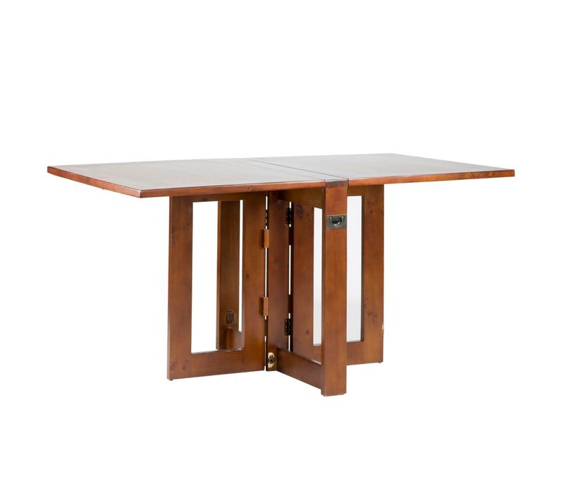 Table à Manger Pliante En Bois Massif Marron 160x78