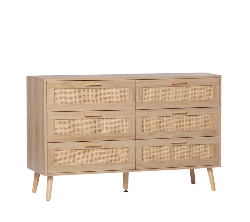 Commode Double En Rotin Naturel 120x77cm