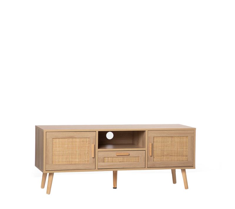 Meuble TV En Rotin Naturel 120x49cm