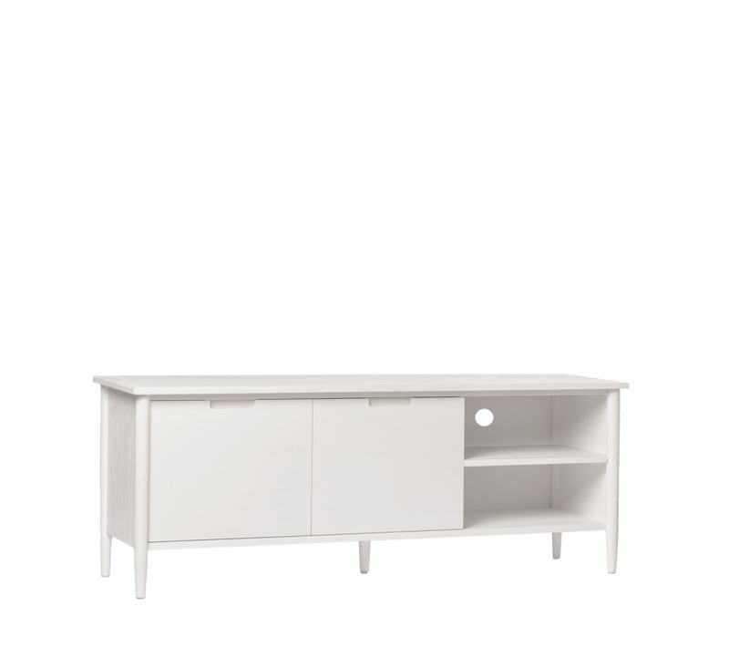 Meuble TV En Laqué Blanc 140x55cm