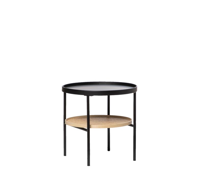 Table D'appoint En Métal Naturel-noir 45x46cm