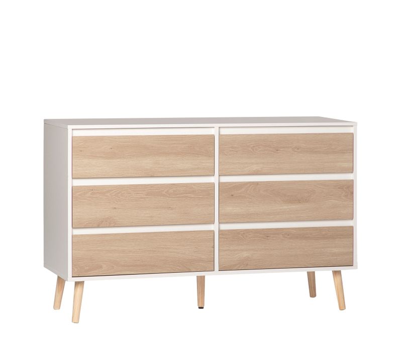 Commode Double En Laqué Blanc Naturel 120x76cm