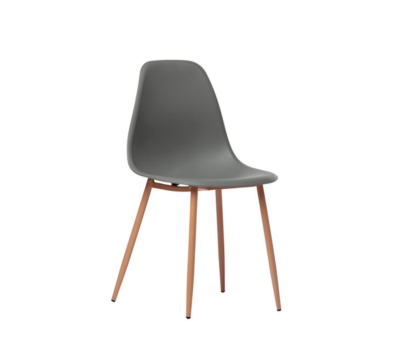 Lot De 6 Chaises De Salle à Manger En Plastique Gris 45x80cm