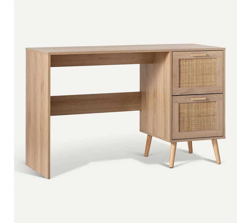 Bureau D'écriture En Rotin Naturel 120x76cm