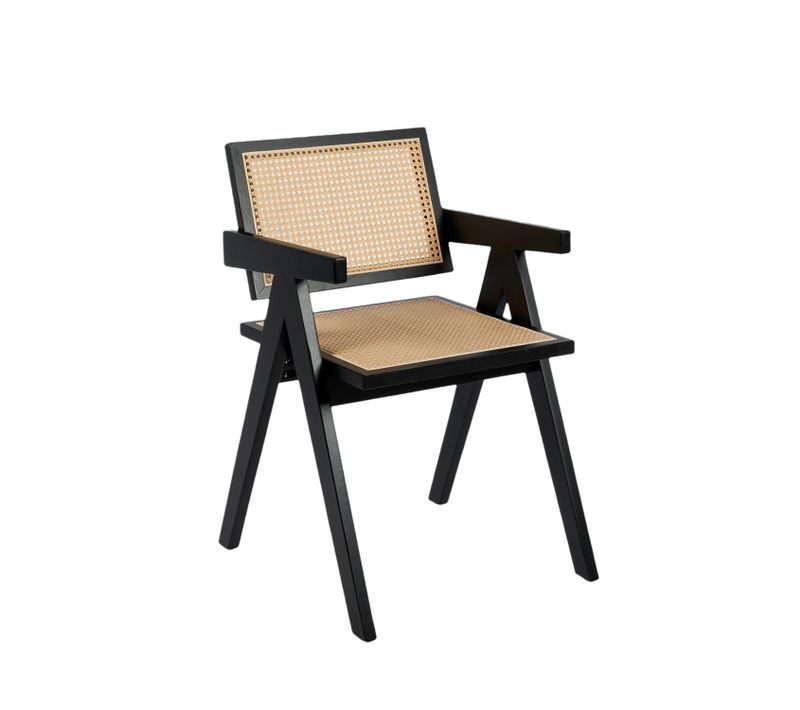 Chaise De Salle à Manger En Bois Noir-naturel 51x80cm