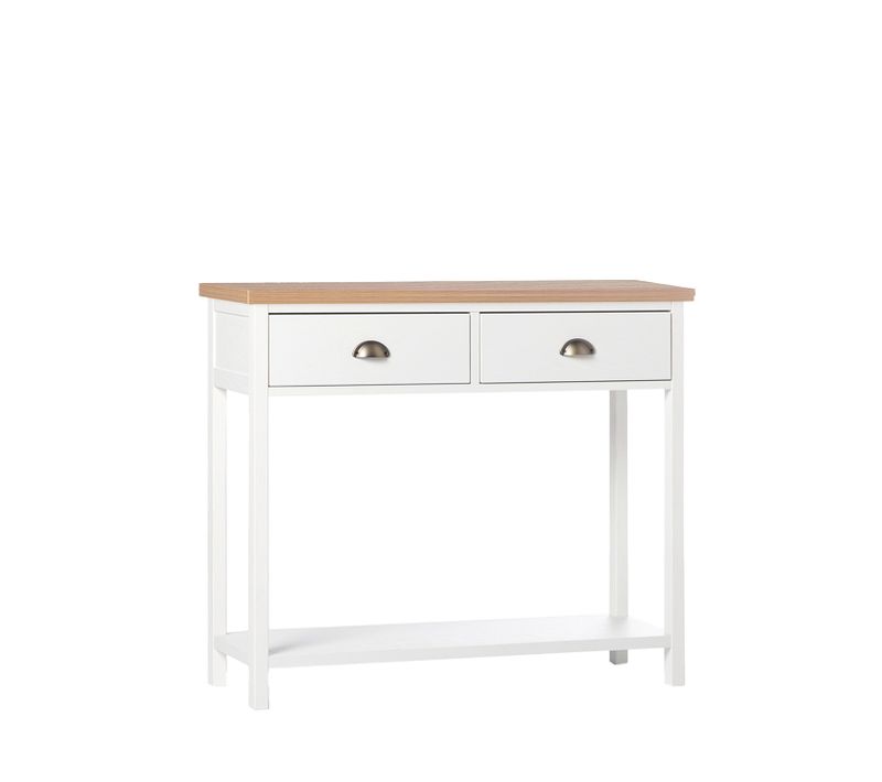 Table Console En Laqué Blanco-natural 100x85cm