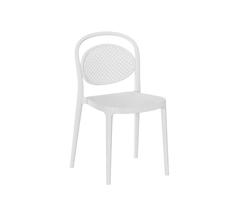 Chaise D'extérieur En Plastique Blanc 43x80cm