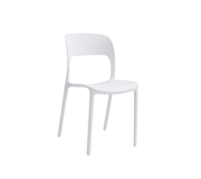 Chaise De Cuisine En Plastique Blanc 46x83cm