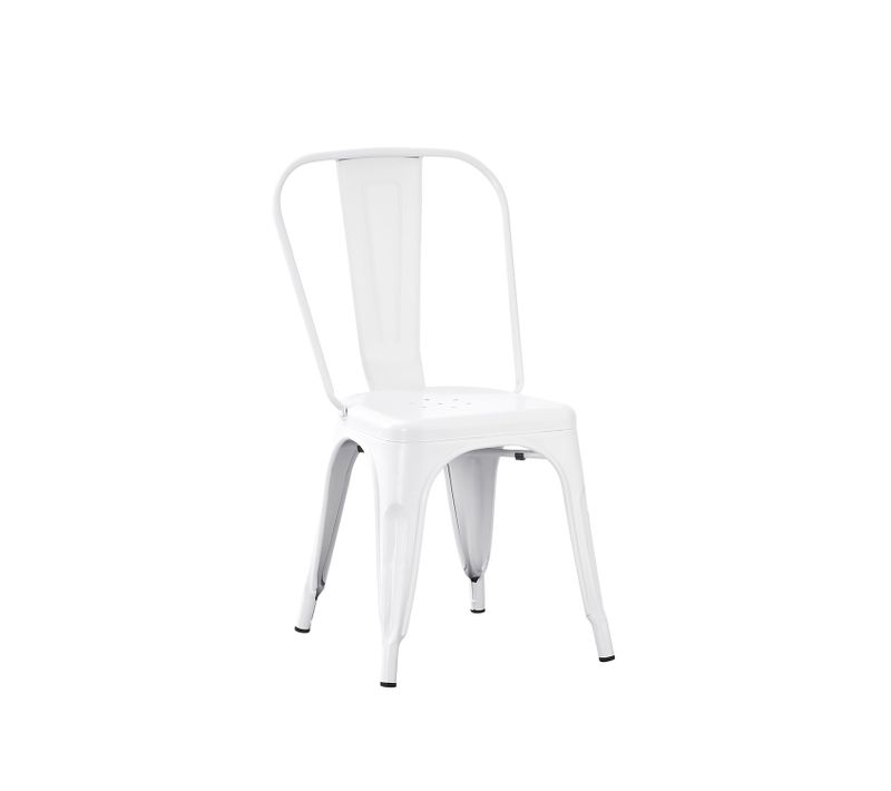 Chaise De Cuisine En Métal Blanc 46x85cm