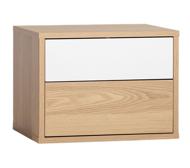 Table De Chevet Flottante En Bois Naturel-blanc 40x30cm