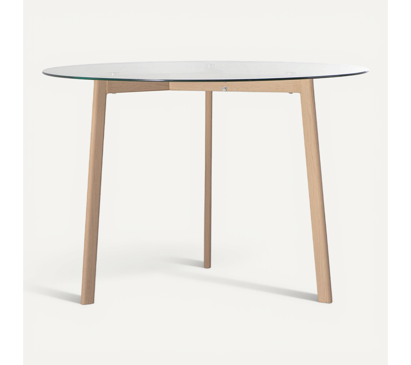 Table Fixe En Verre Transparent 110x76cm