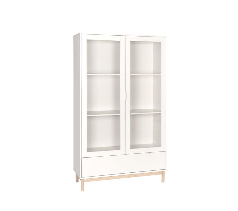 Vitrine Double En Laqué Blanc Ivoire 100x170cm