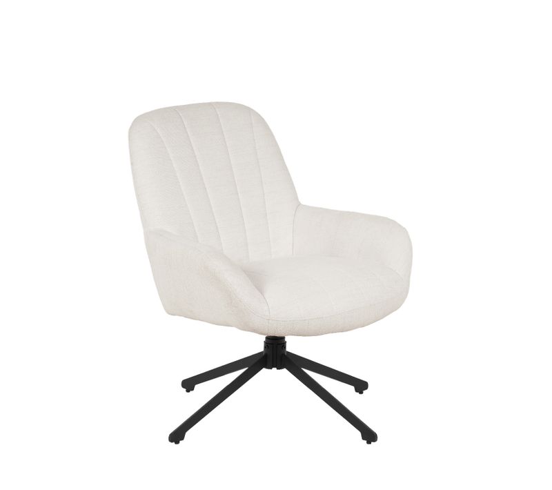 Butaca Giratoria En Tissu Beige 73x87cm