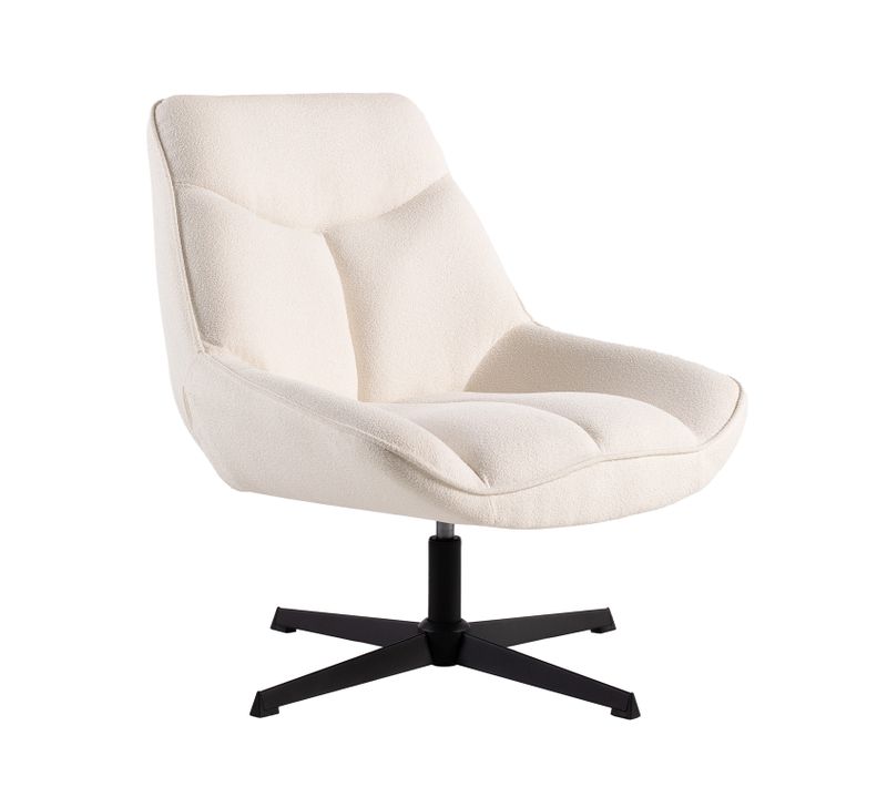 Butaca Giratoria En Tissu Beige 75x86cm