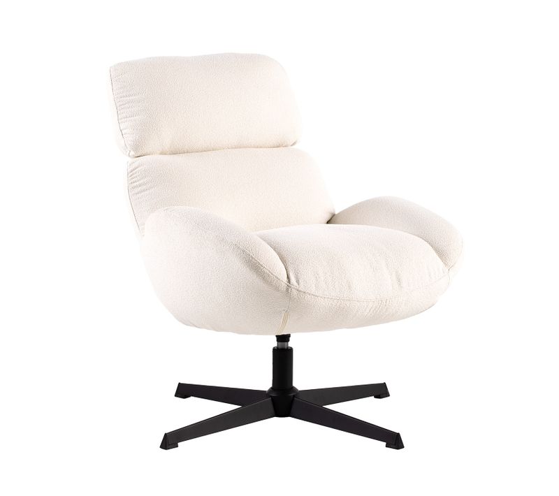 Butaca Giratoria En Tissu Beige 72x88cm