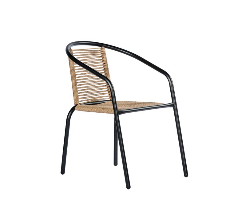 Chaise D'extérieur En Fibre Synthétique Noir 52x74cm