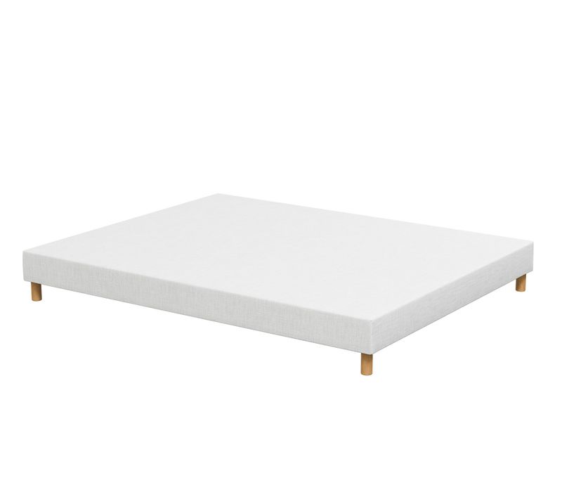 Sommier Tapissier 90x200 - Bois De Pin Renforcé - Hêtre Massif - Blanc