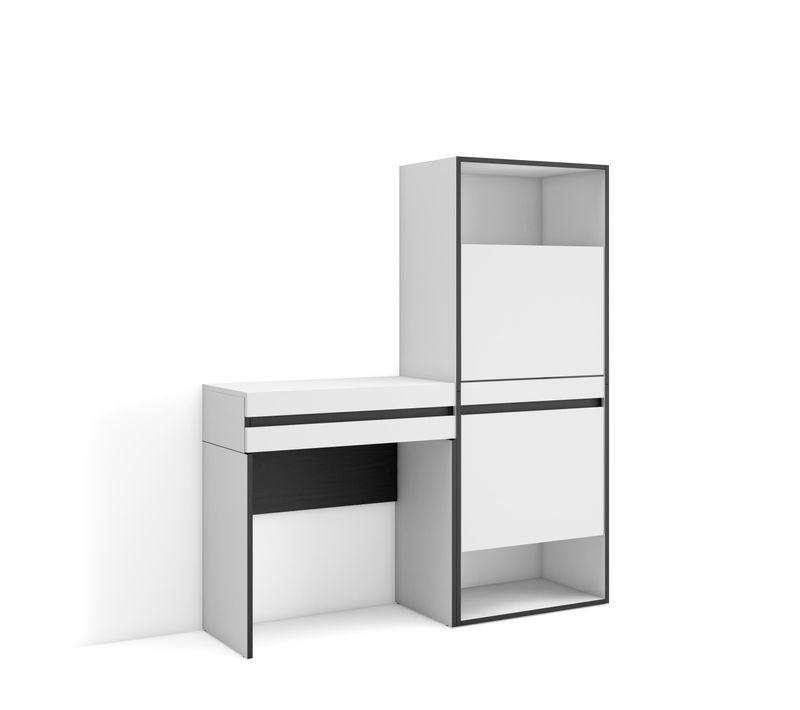 Table Console D'entrée, 130x35x145cm, Avec Tiroir, Meuble à Chaussures, Blanc