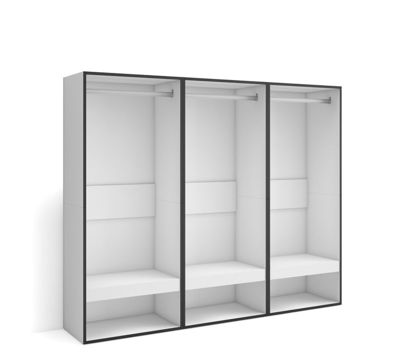 Armoire Vestiaire Ouvert, 180x35x145cm., Blanc